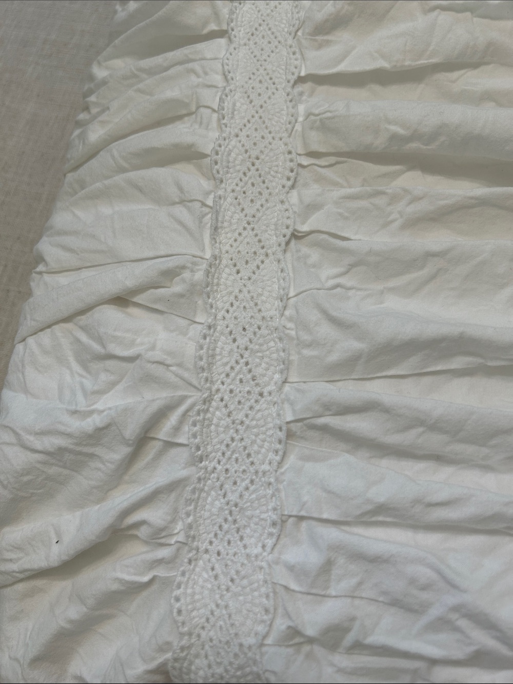 LoveShackFancy Sweet Bows Duvet Cover With Pillow Sham White Ruched Shabby Chic - Picture 2 of 16